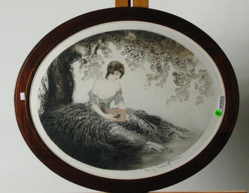 Appraisal: Louis Icart French - etching and aquatint 'Little Prisoner' pencil