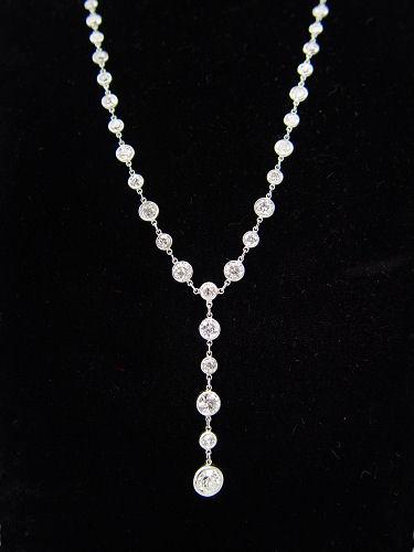 Appraisal: PLATINUM CT DIAMOND Y NECKLACE A '' long Platinum marked