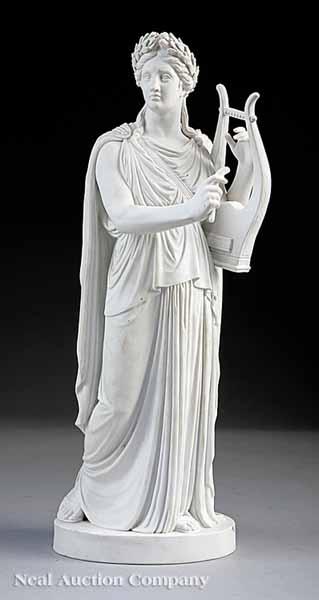 Appraisal: An English Parian Figure of a Classical Flutist mid- th