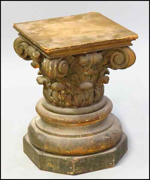 Appraisal: CORINTHIAN COLUMN PEDESTAL Height '' Condition No Specific Condition Recorded