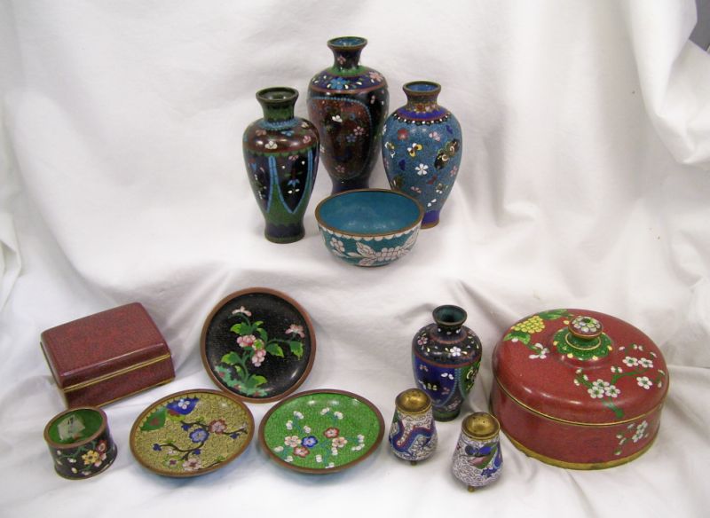 Appraisal: pcs Cloisonne Includes - low bowls measures diameter marked China