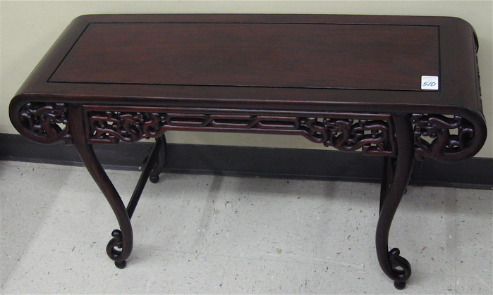 Appraisal: CHINESE ROSEWOOD PIER TABLE having a rectangular panel top with