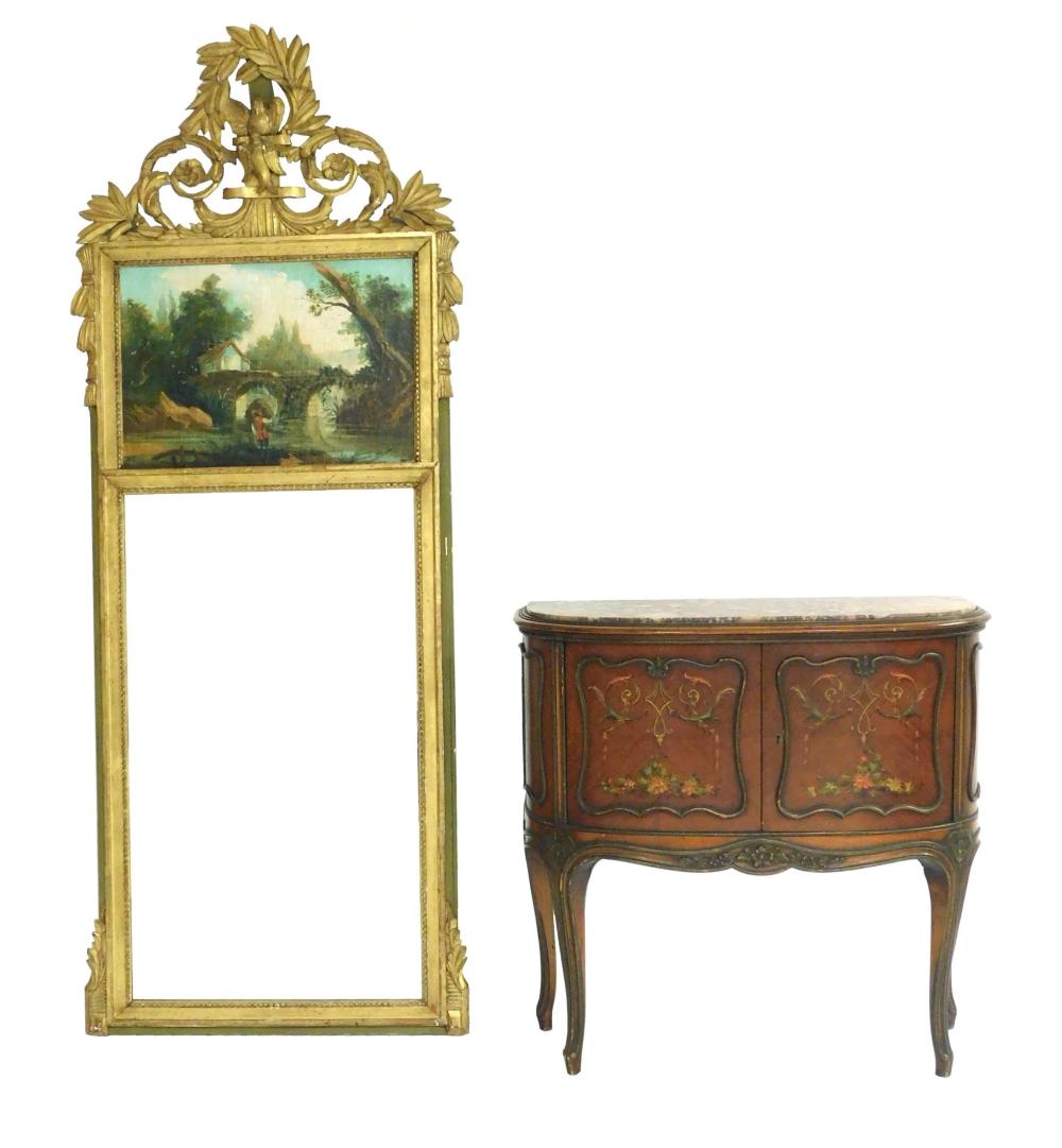 Appraisal: Trumeau mirror and French style cabinet mirror with gilt frame