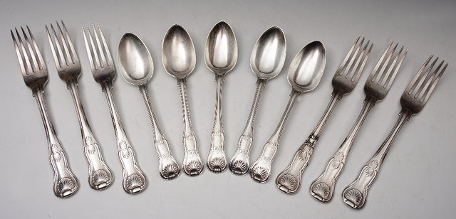 Appraisal: A SET OF SIX SILVER KINGS PATTERN TABLE FORKS London