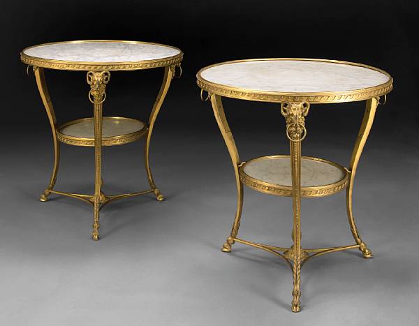 Appraisal: A pair of Louis XVI style gilt bronze and marble