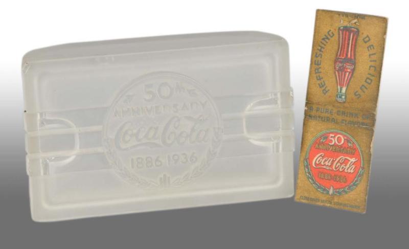 Appraisal: Glass Coca-Cola th Anniversary Cigarette Case Description Includes a th