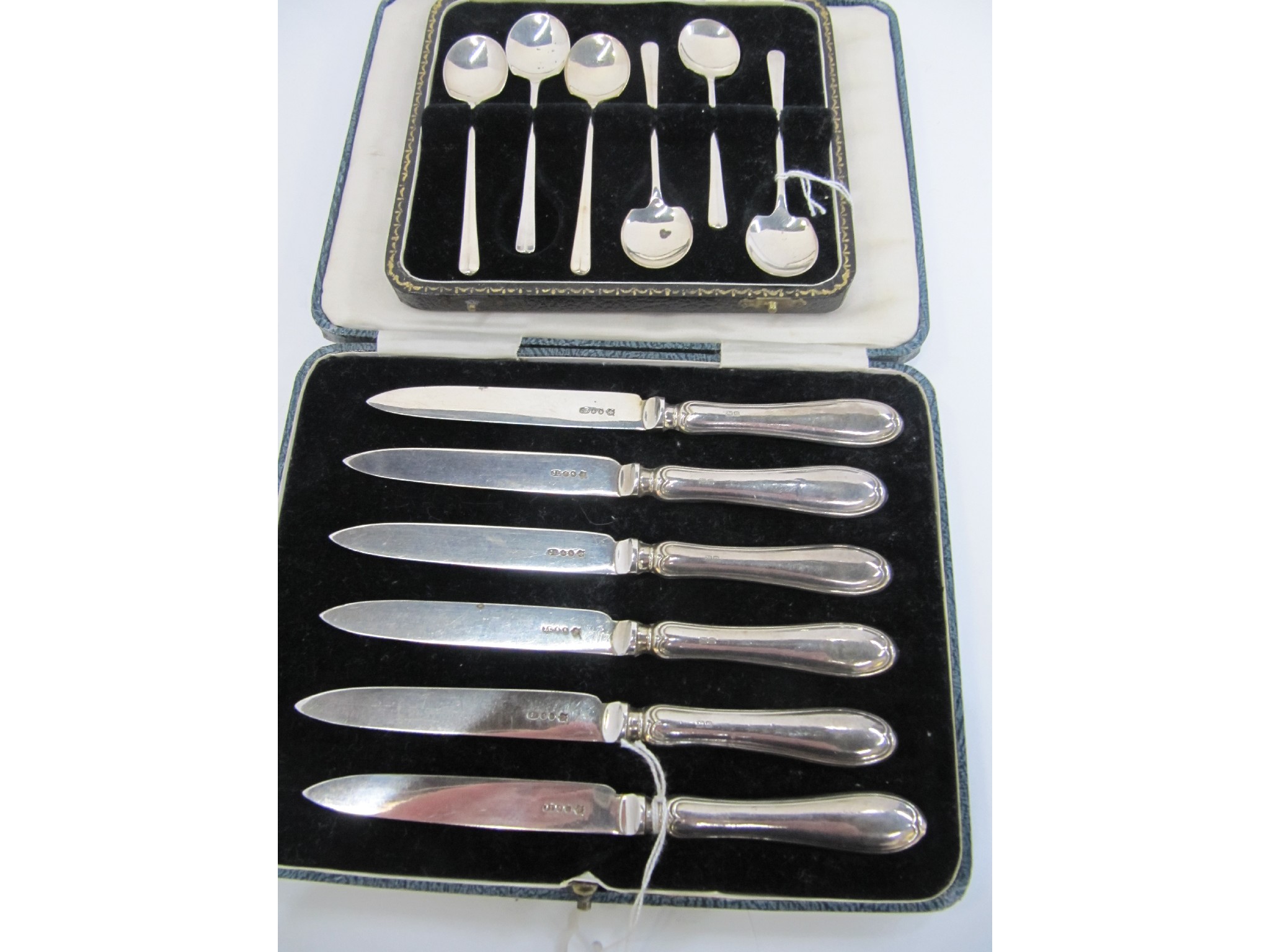 Appraisal: A lot comprising a cased set of six silver coffee