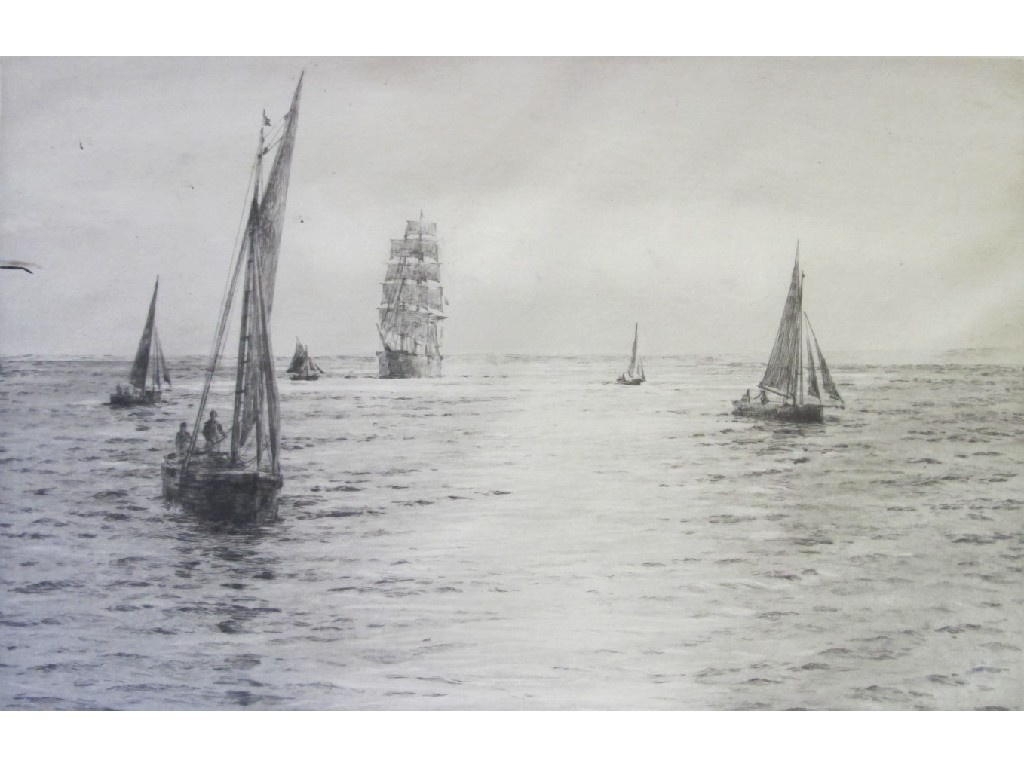 Appraisal: ROWLAND LANGMAID - THE SILVER SOLENT Etching signed x cm