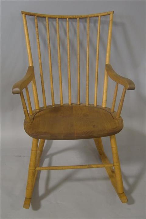 Appraisal: COHASSET COLONIAL SHAKER STYLE ROCKING CHAIR AND BLACK PAINTED SIDE