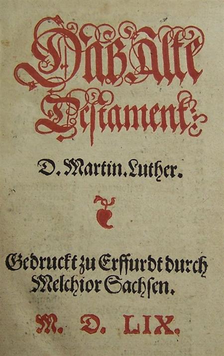 Appraisal: Luther Martin Das alte testament Five books of Moses only