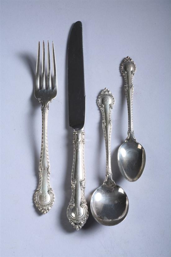 Appraisal: -PIECE GORHAM STERLING SILVER PARTIAL FLATWARE SERVICE English Gadroon pattern