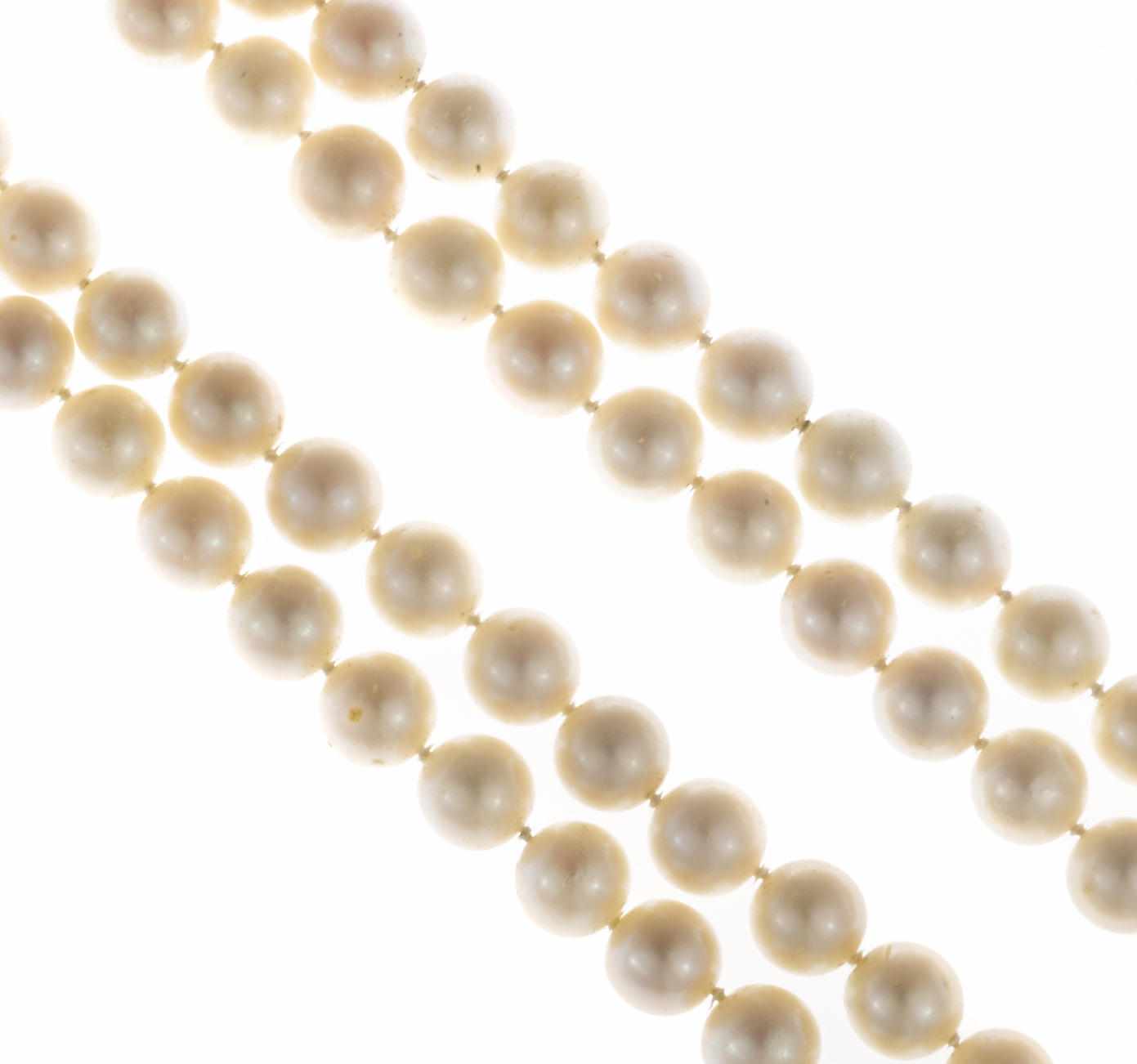 Appraisal: A cultured pearl endless necklace cultured pearls measuring approximately to