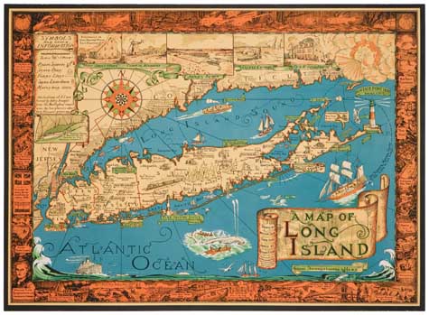 Appraisal: COURTLAND SMITH - MAP OF LONG ISLAND x inches x