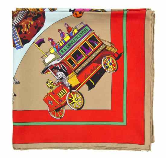 Appraisal: An Hermes Silk Scarf in a 'Les Clefs de Notre