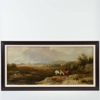 Appraisal: English School th c painting Country landscape with windmill and