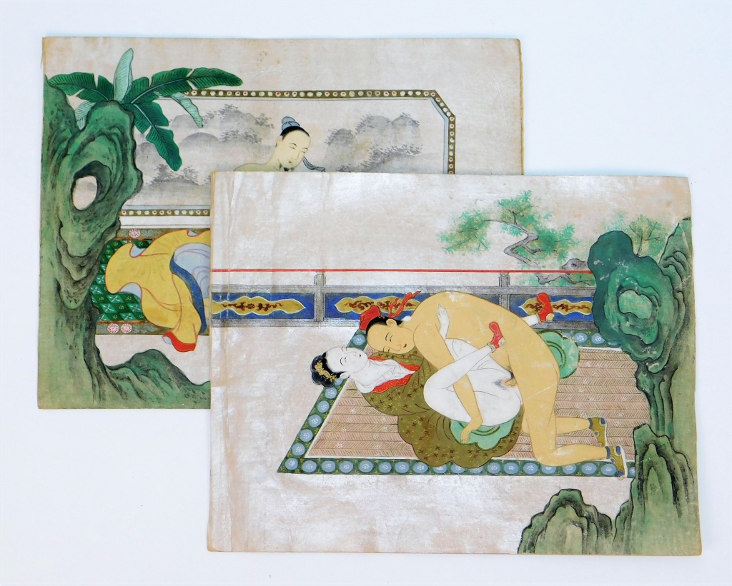 Appraisal: PR C CHINESE EROTIC WATER COLOR PAINTINGS China th CenturyIncludes