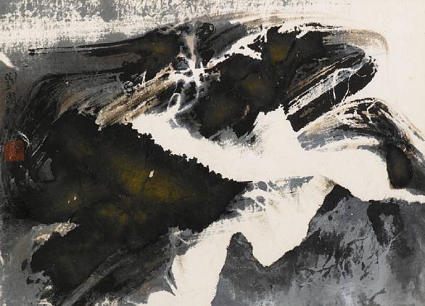 Appraisal: Liu Guosong Liu Kuo-sung b Abstract Grey Ink and color