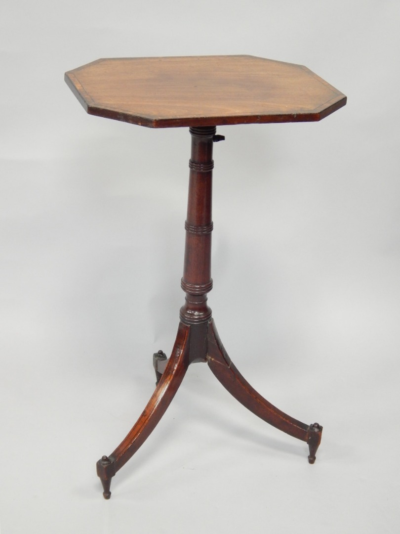 Appraisal: A George III mahogany adjustable tilt top tripod table with