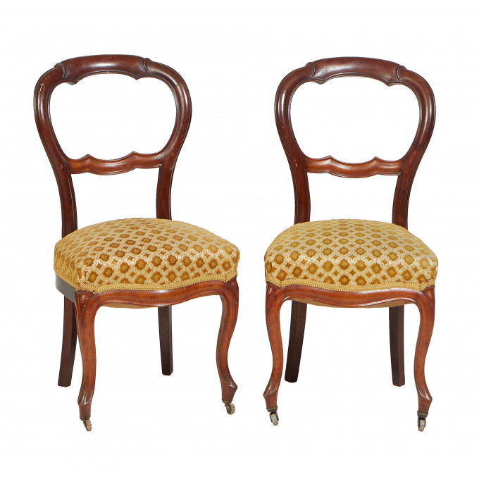 Appraisal: Pair of French Louis XV Style Carved Walnut Parlor Chairs