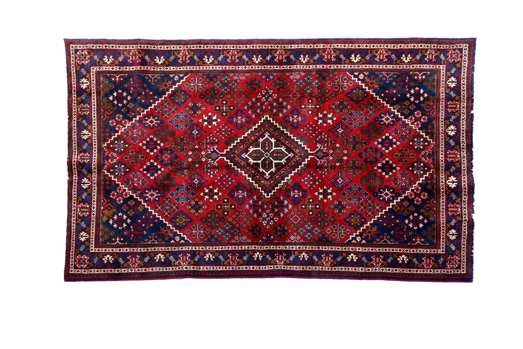 Appraisal: ORIENTAL RUG Joshegan Overall design on red ground with blue