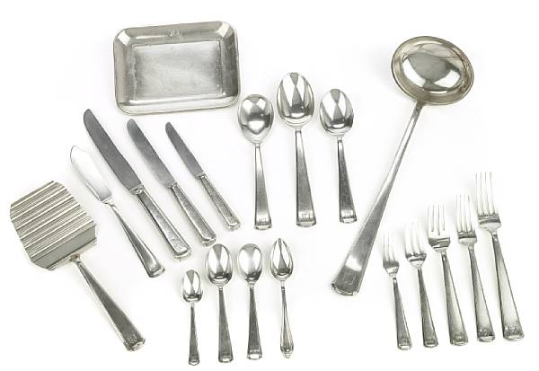 Appraisal: A German silver flatware service circa comprising twelve each dinner