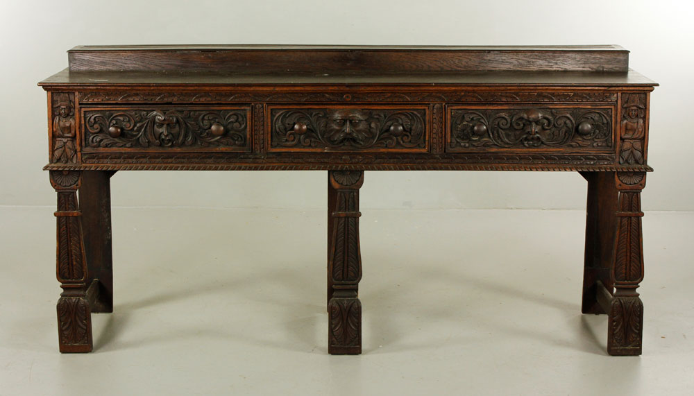 Appraisal: - Jacobean Style Oak Sideboard Jacobean style sideboard server oak