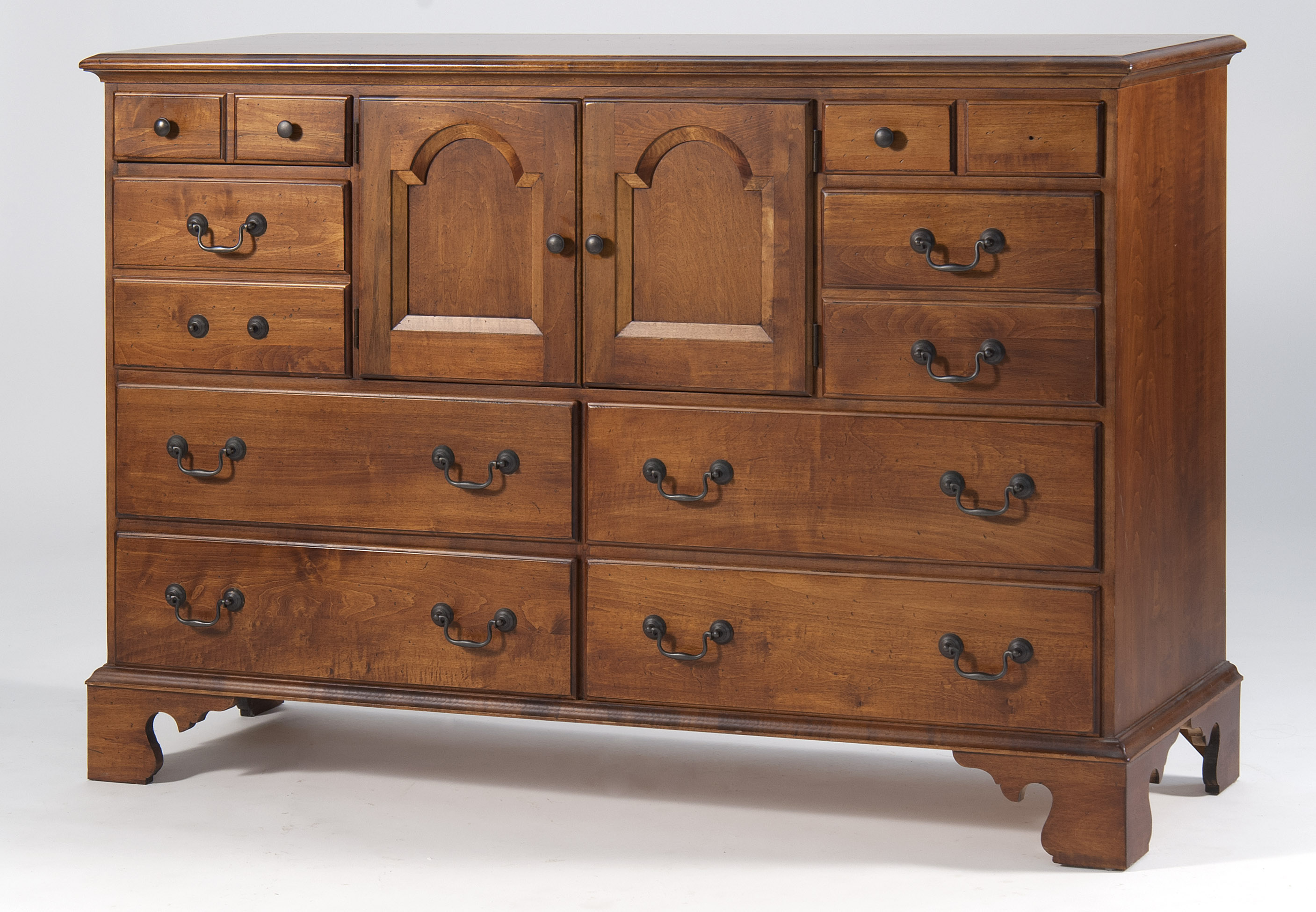 Appraisal: CHIPPENDALE-STYLE CHEST OF DRAWERS In maple Upper half with eight