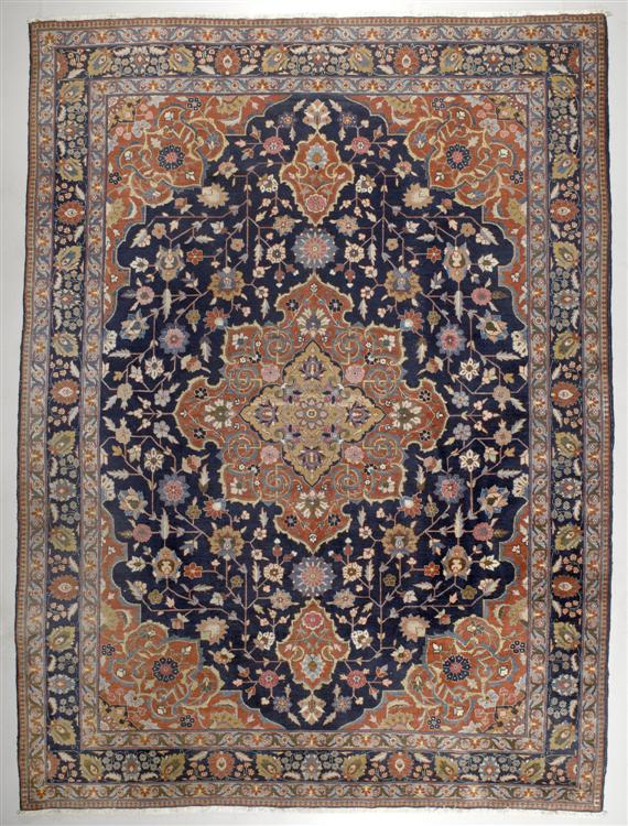 Appraisal: BACHTIAR CARPET antique Blue ground with a red and beige