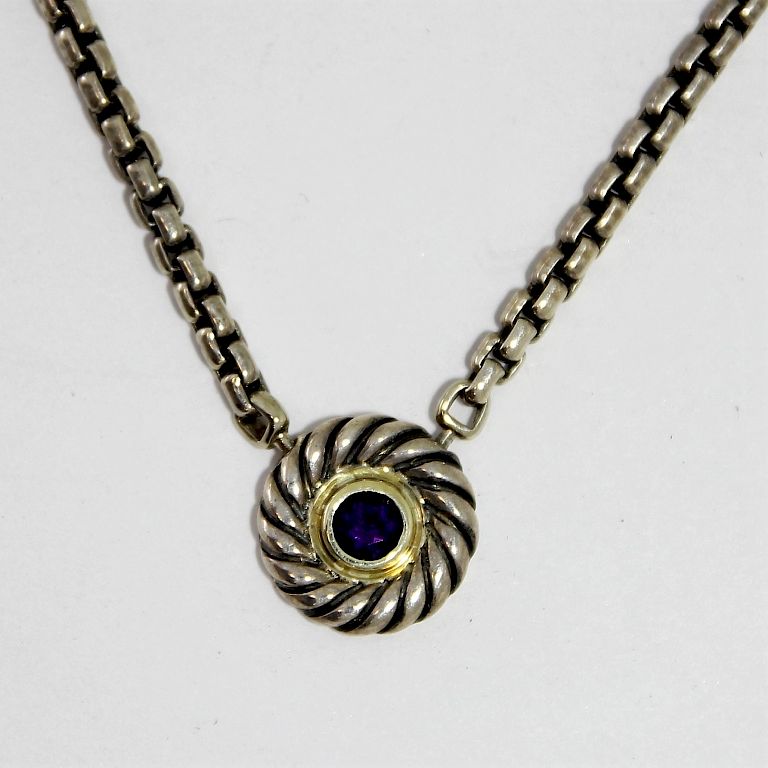 Appraisal: David Yurman K Gold S S Amethyst Necklace United States