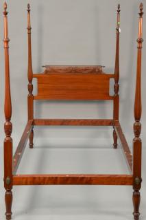 Appraisal: Pair of Fineberg custom mahogany twin size four post beds