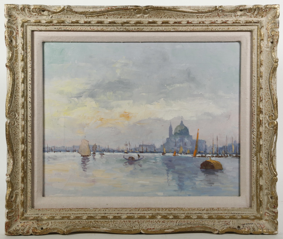 Appraisal: UNSIGNED TH C OIL PAINTING OF VENICE FRAMED View of