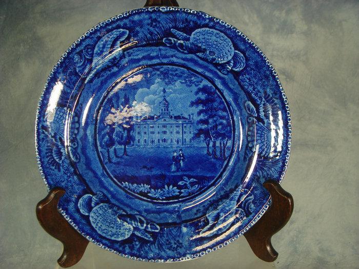 Appraisal: Blue transfer Staffordshire US historical view plate Transylvania University Lexington