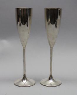 Appraisal: Sterling Silver Champagne Flutes ozt Sterling Silver Champagne Flutes