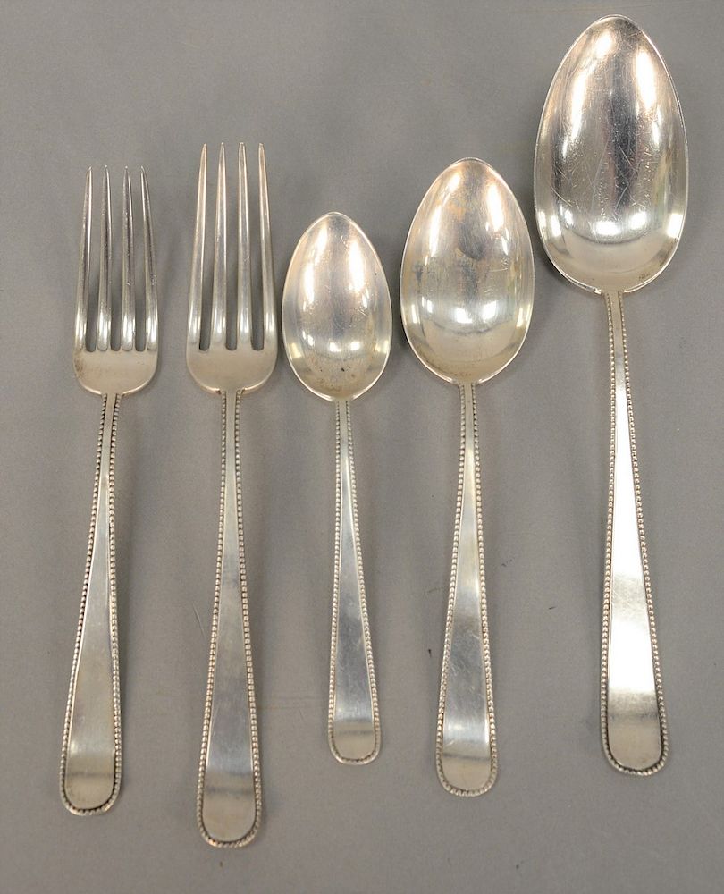 Appraisal: Sterling silver spoons and forks in various sizes troy ounces