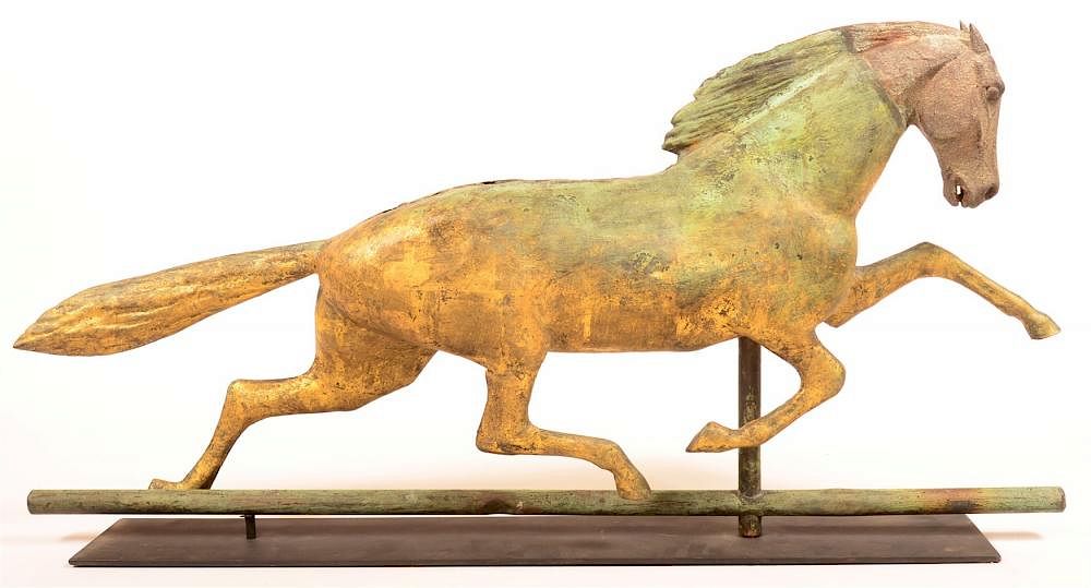 Appraisal: Copper Dimensional Horse Weathervane th Century Copper Dimensional Running Horse