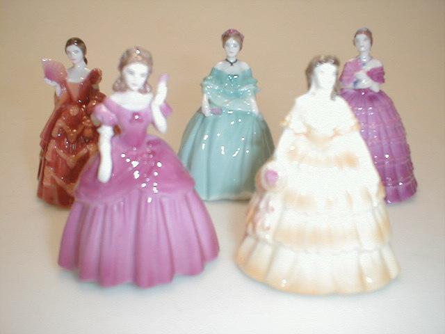 Appraisal: Five Coalport minuet figures tilted Ashley Winter Time Alice Harriet