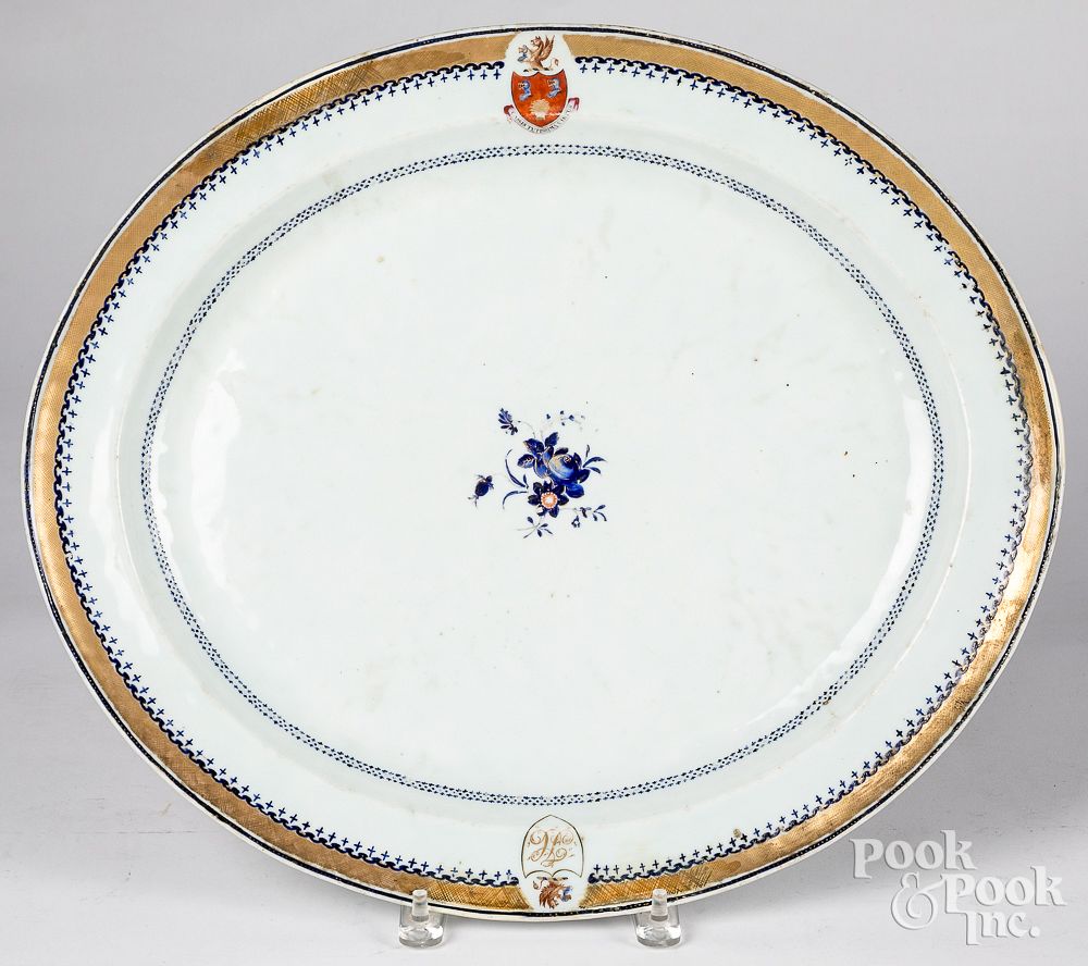 Appraisal: Chinese export armorial platter th c Chinese export armorial platter