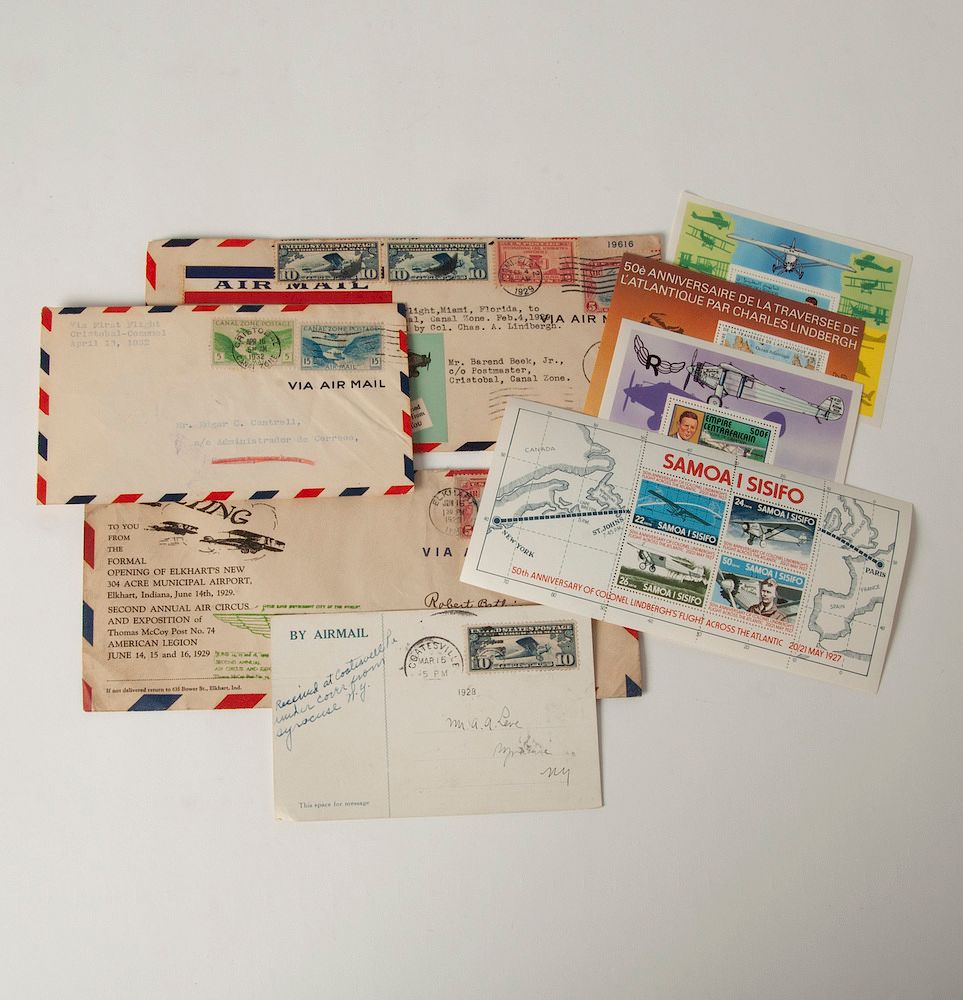 Appraisal: Box of Lindbergh Philately A huge collection of Lindbergh and