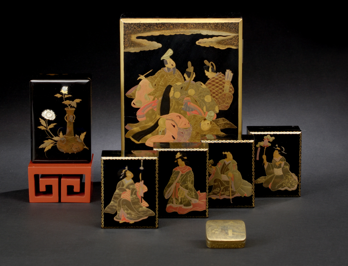 Appraisal: Good Japanese Multi-Colored Lacquer Treasure Box Meiji period - the