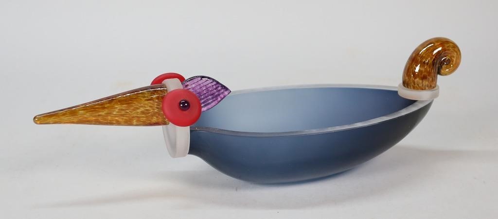 Appraisal: Glasstudio Borowski German - Art glass Ente duck bowl signed