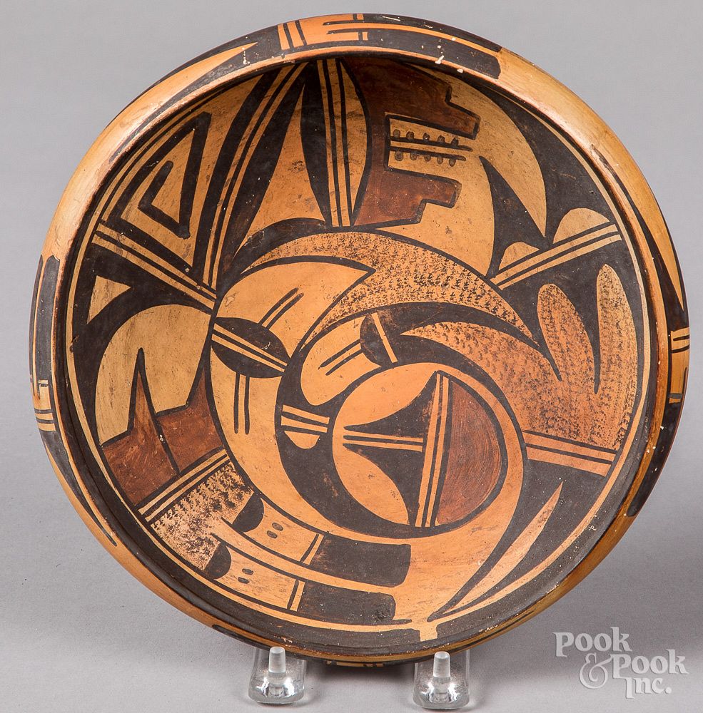 Appraisal: Hopi Indian polychromed bowl Hopi Indian polychromed bowl h dia