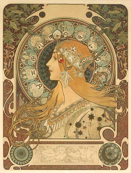 Appraisal: Alphonse Mucha Czech - Zodiac R W var Lithograph poster