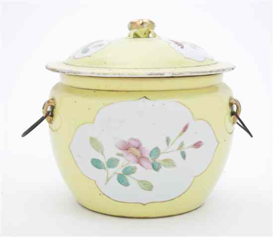 Appraisal: A Chinese Ceramic Covered Jar having an applied finial and