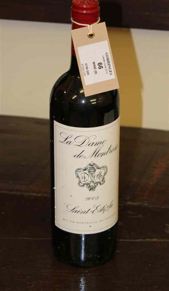 Appraisal: Eight bottles of La Dame de Montrose St Estephe Scuffed