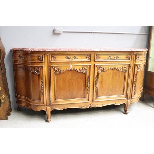 Appraisal: Vintage French Louis XV style enfilade buffet with marble top