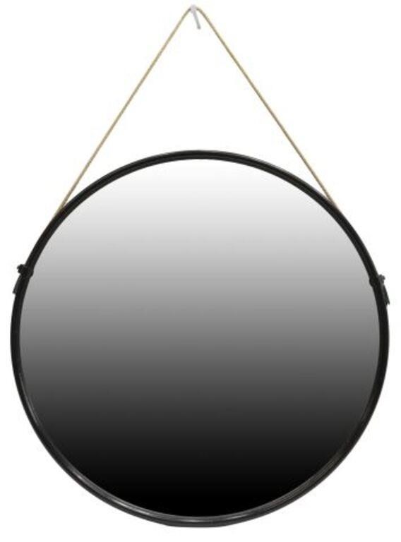 Appraisal: Italian mid-century modern circular mirror c s black metal frame