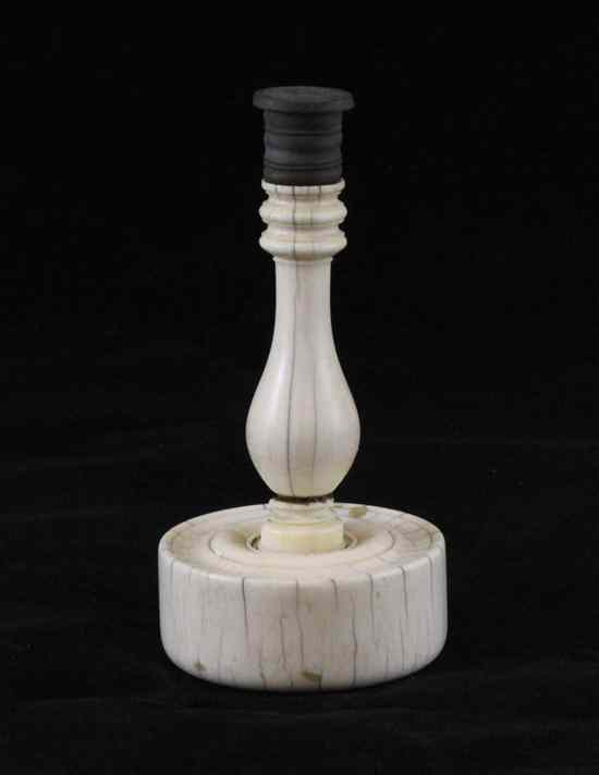 Appraisal: A George III ivory combination hand seal and paperweight the