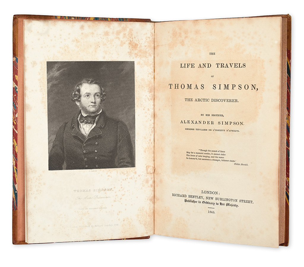 Appraisal: ARCTIC Simpson Alexander The Life and Travels of Thomas Simpson