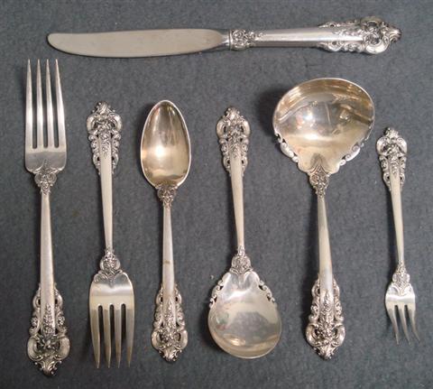 Appraisal: pcs Wallace Grand Baroque sterling silver flatware c o teaspoons