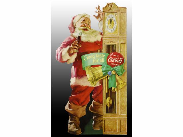 Appraisal: Large Cardboard Coca-Cola Cut-Out Santa Display Description Few tape marks